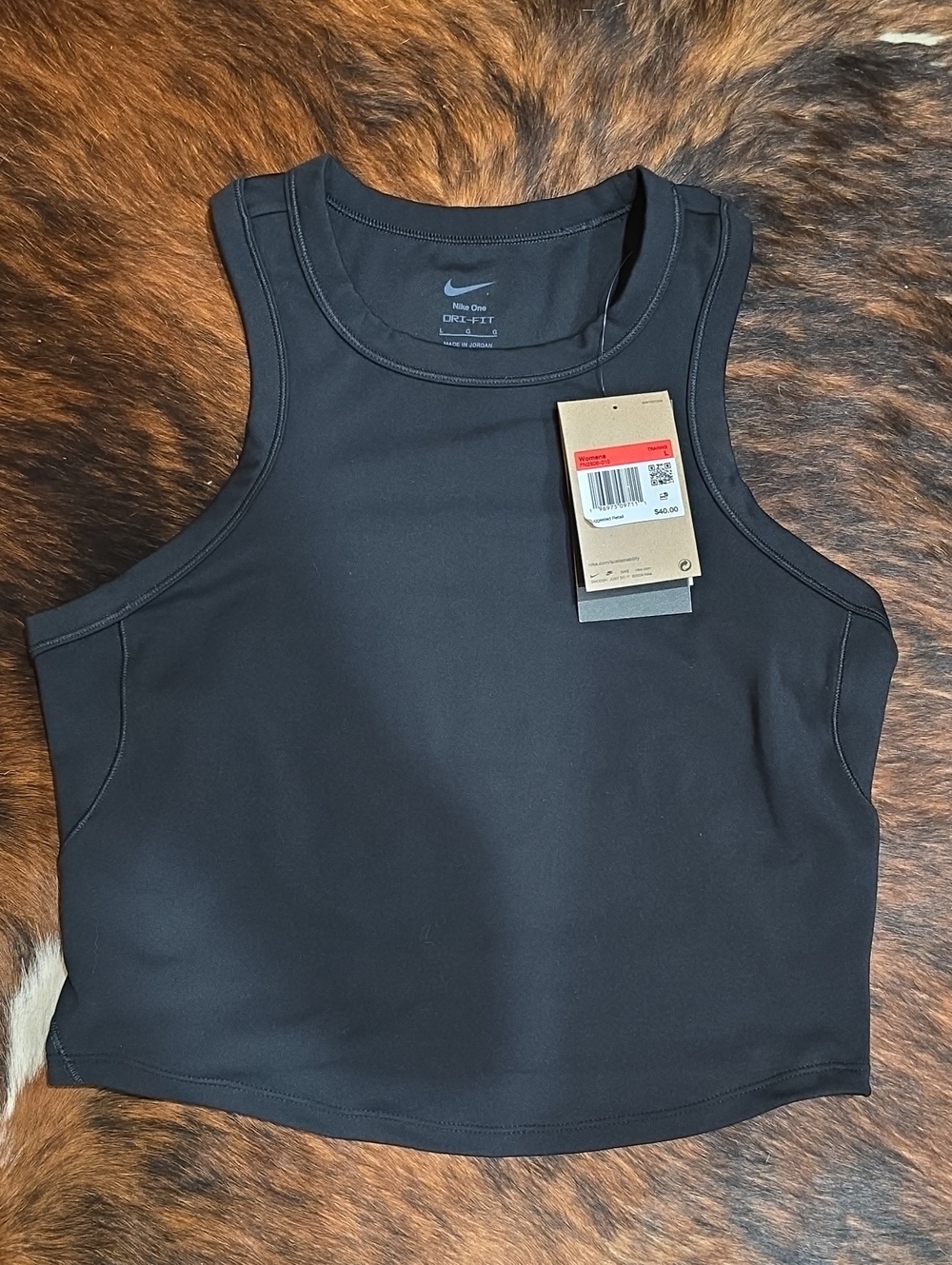 Nike Black Muscle Tank Dri-FIT Crop